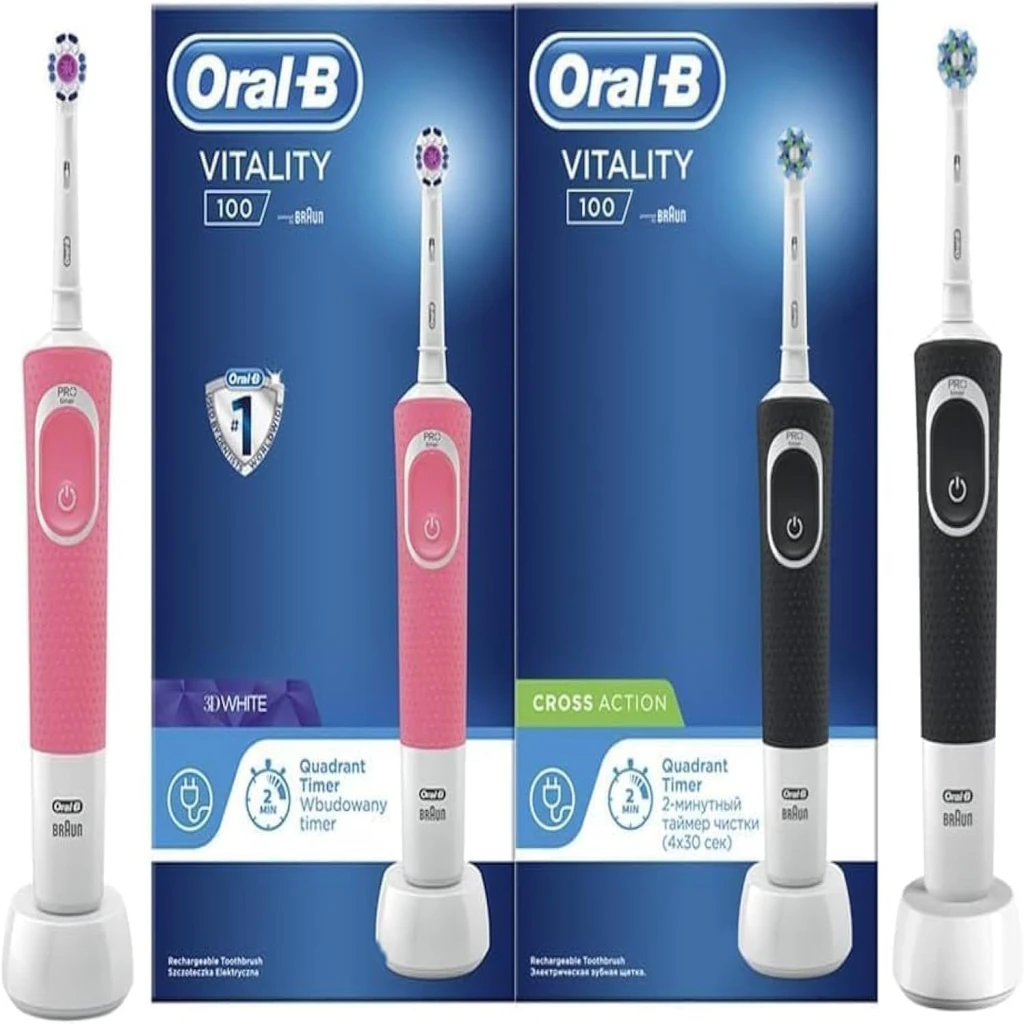 2 عدد مسواک برقی و شارژی مشکی و صورتی Oral-B